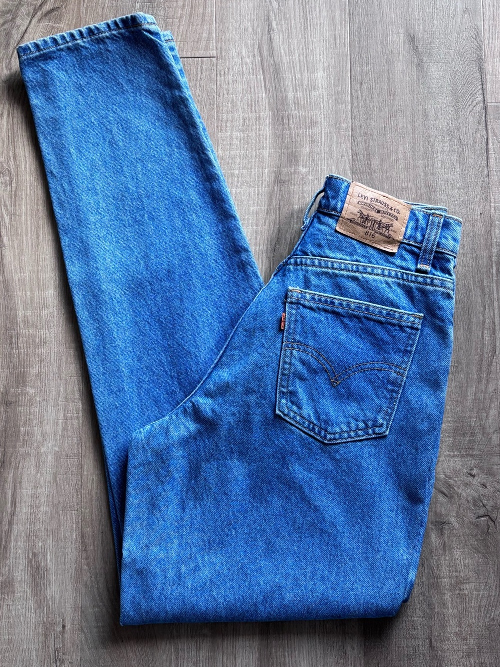 Levi's 816 High Rise Taper Fit Orange Tab Jeans 32”